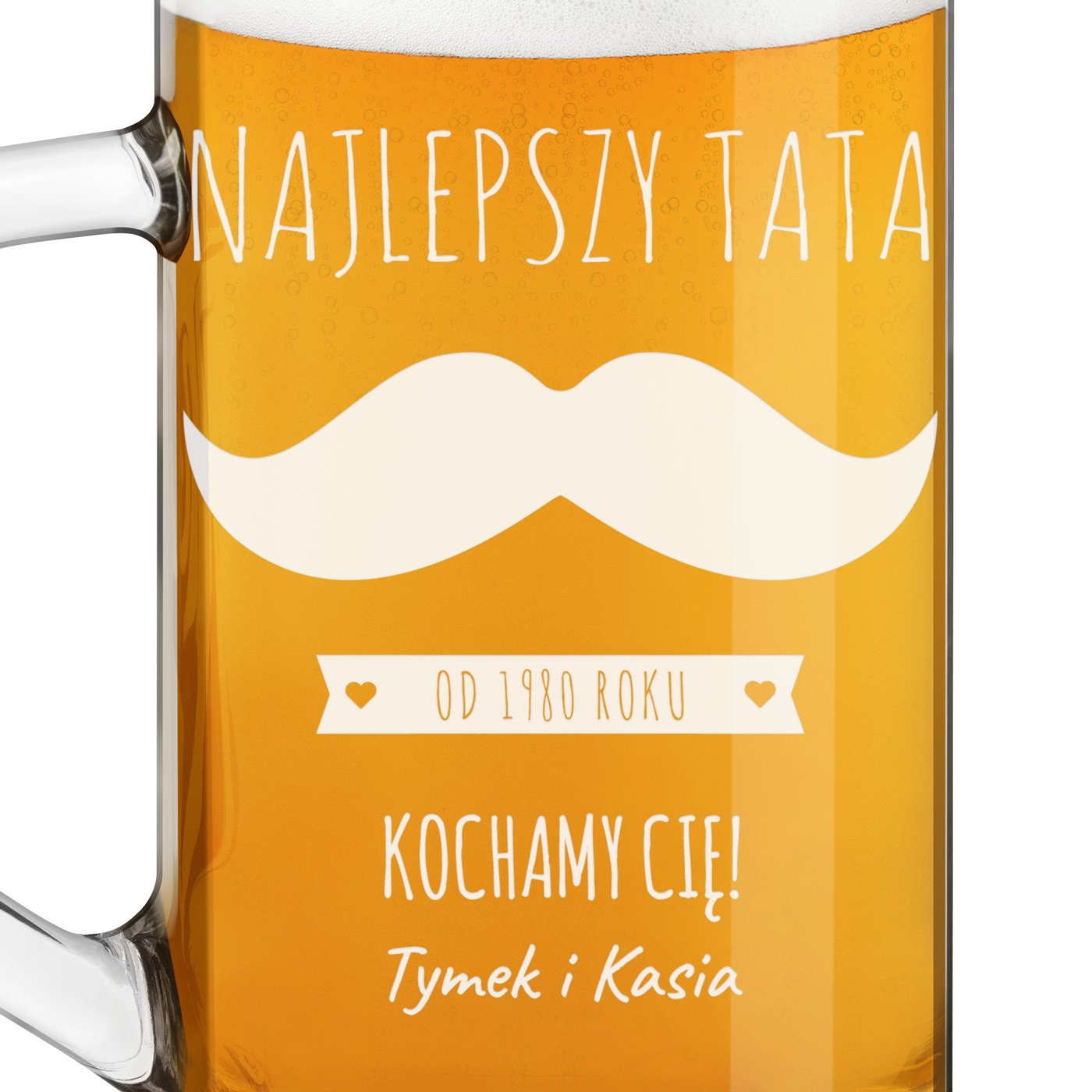 Kufel na piwo prosty z grawerem dla taty na urodziny