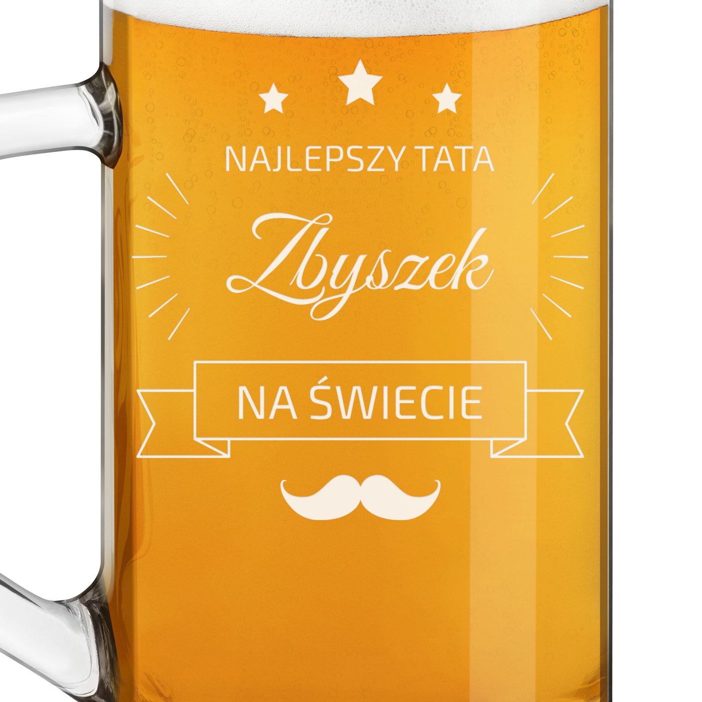 Kufel na piwo prosty z grawerem dla taty