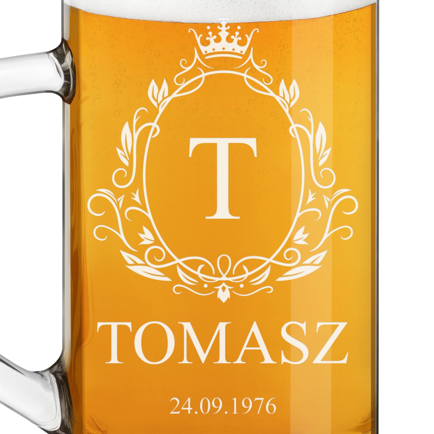 Kufel na piwo prosty z grawerem dla gentlemana na urodziny