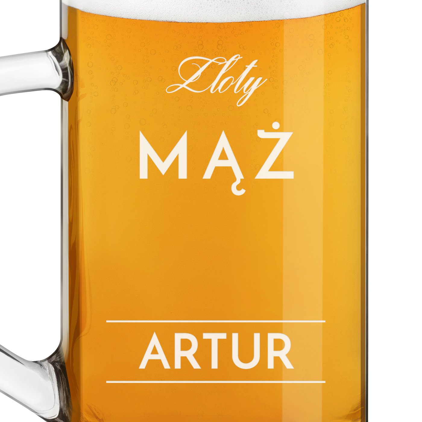 Kufel na piwo prosty z grawerem dla męża