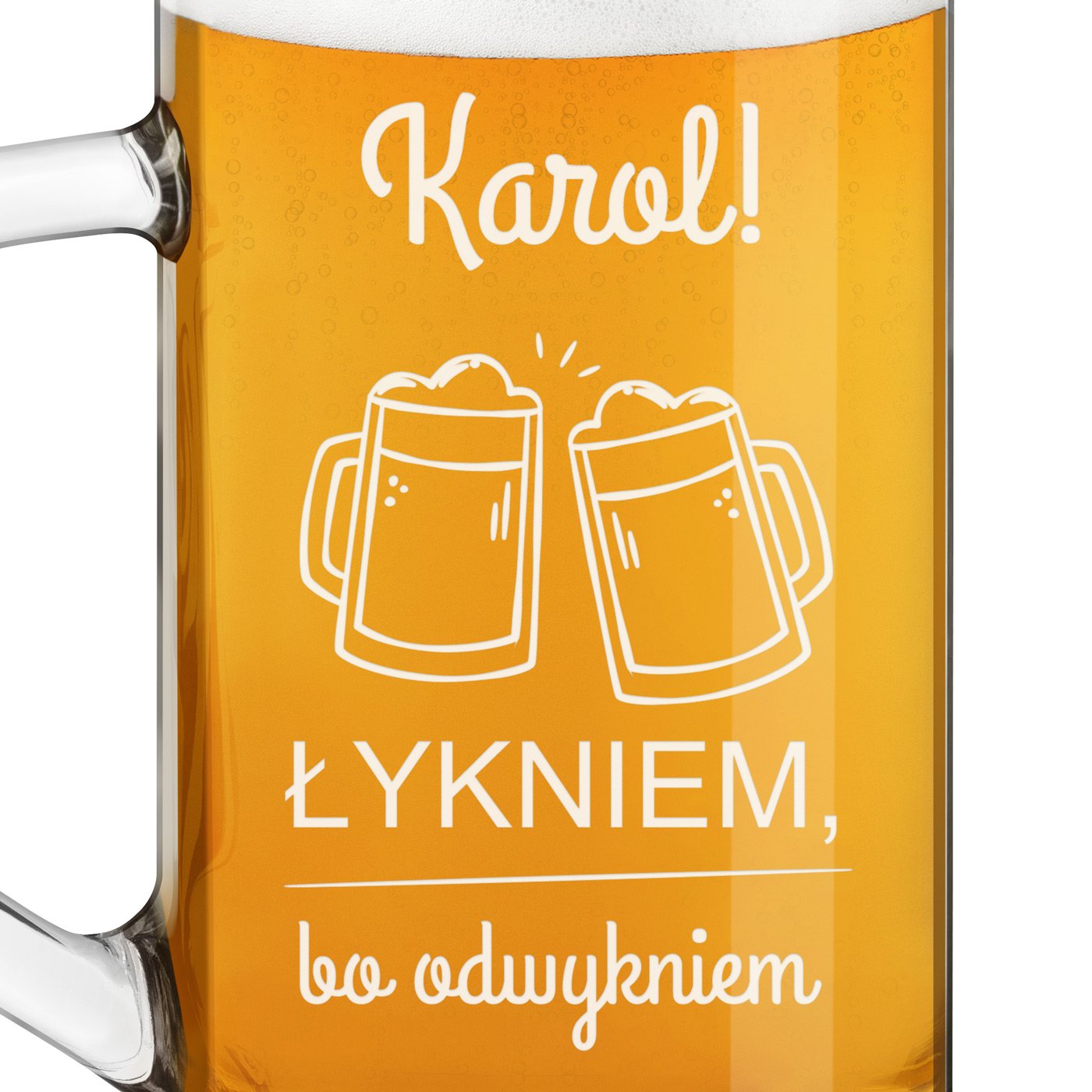 Kufel na piwo prosty z grawerem dla piwosza na imieniny