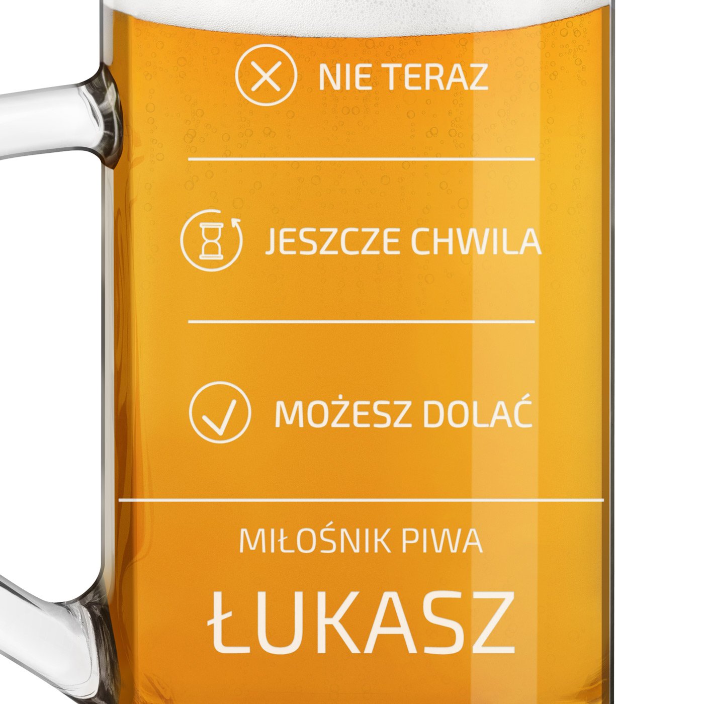 Kufel na piwo prosty z grawerem dla piwosza na imieniny