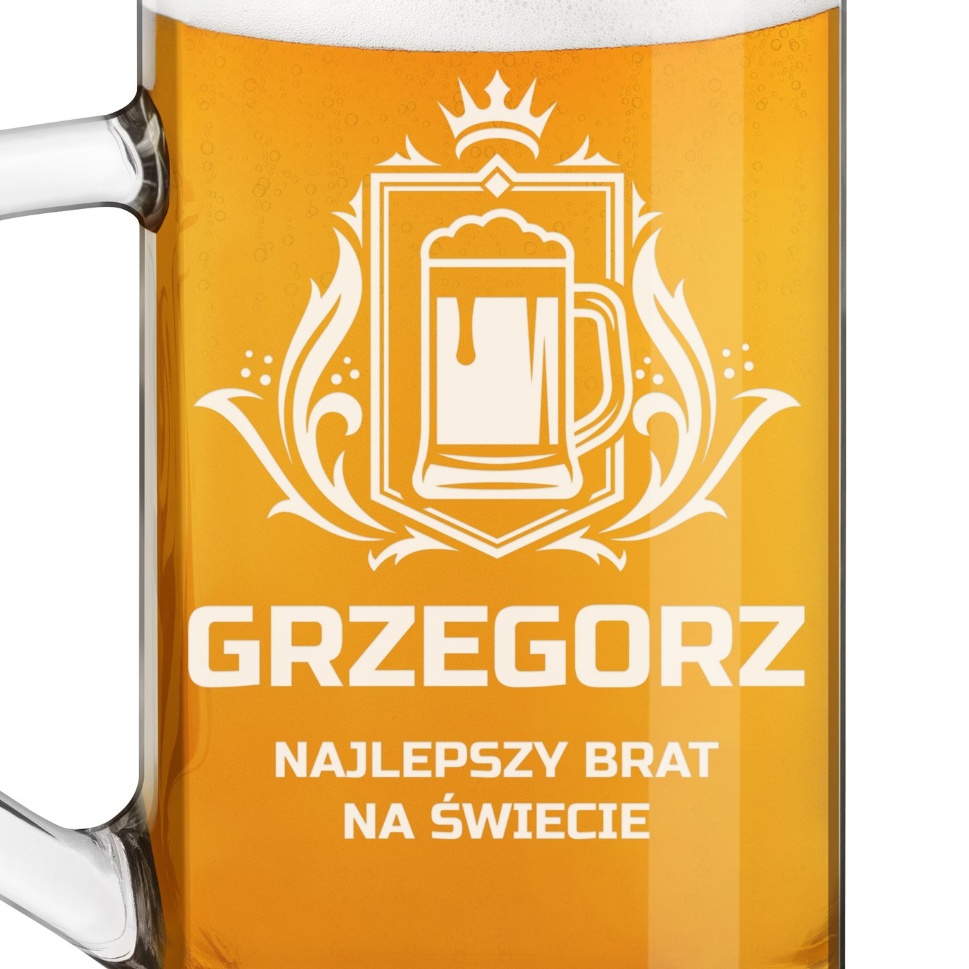 Kufel na piwo prosty z grawerem dla brata