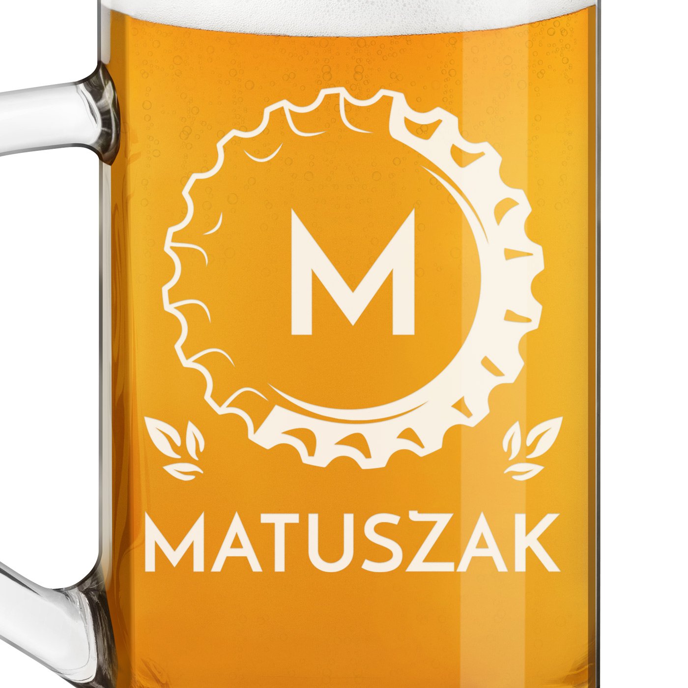 Kufel na piwo prosty z grawerowanym nazwiskiem dla piwosza