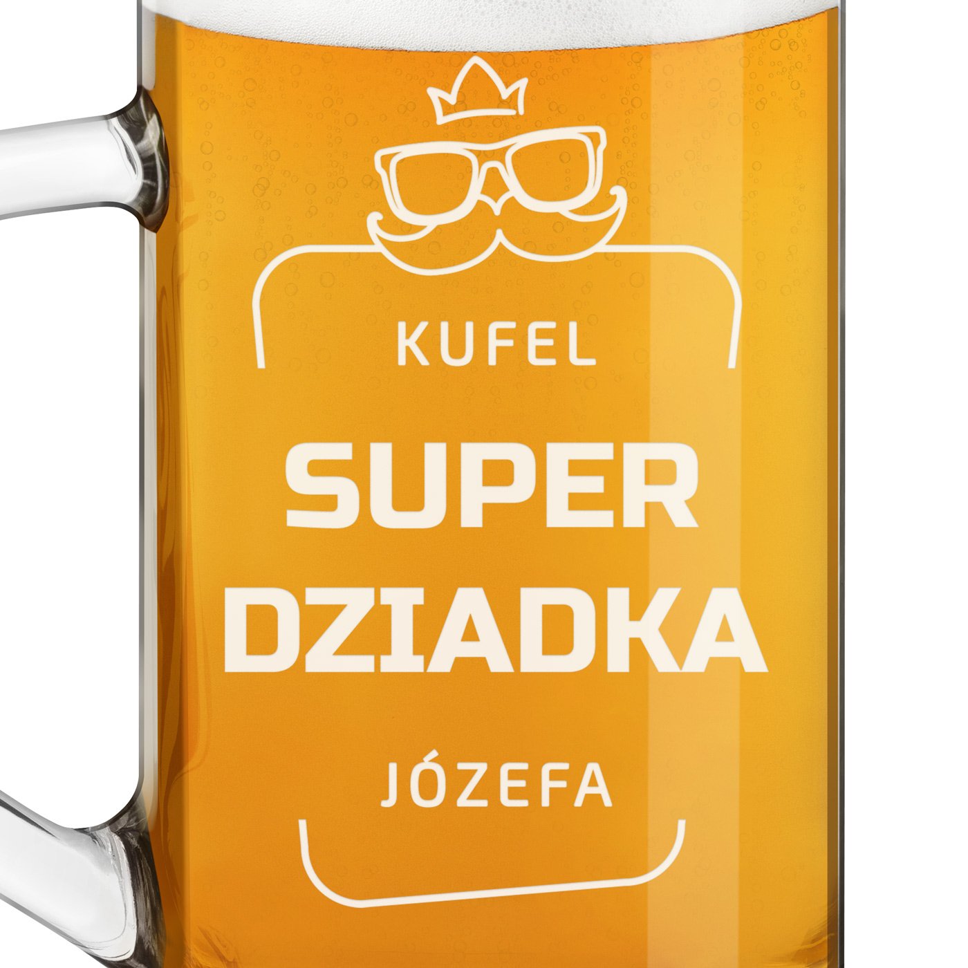 Kufel na piwo prosty z grawerem dla dziadka