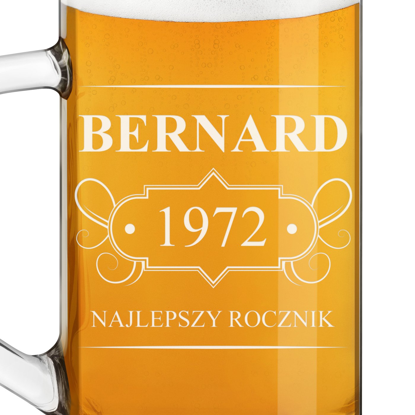 Kufel na piwo prosty z grawerem dla gentlemana na urodziny
