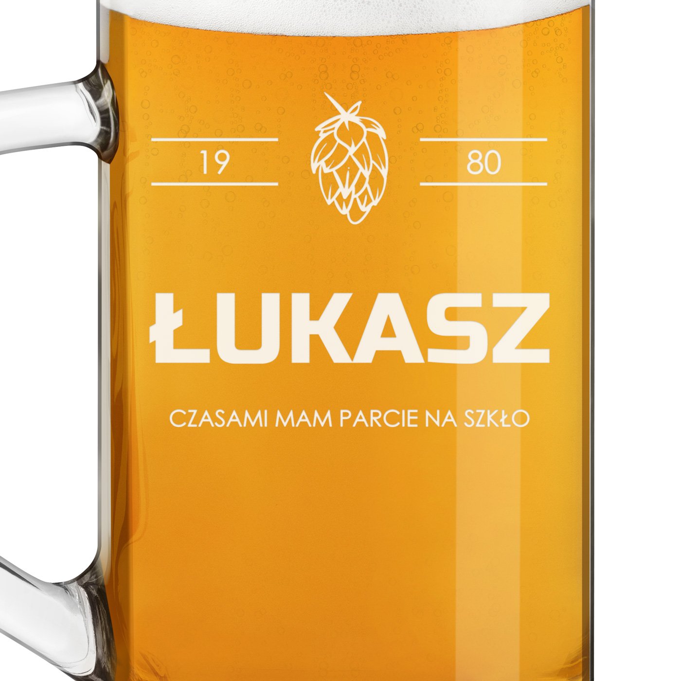 Kufel na piwo prosty z grawerem dla piwosza na urodziny