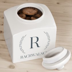 Słoik ceramiczny na ciastka z nadrukowanym inicjałem dla pary na ślub rocznicę parapetówkę
