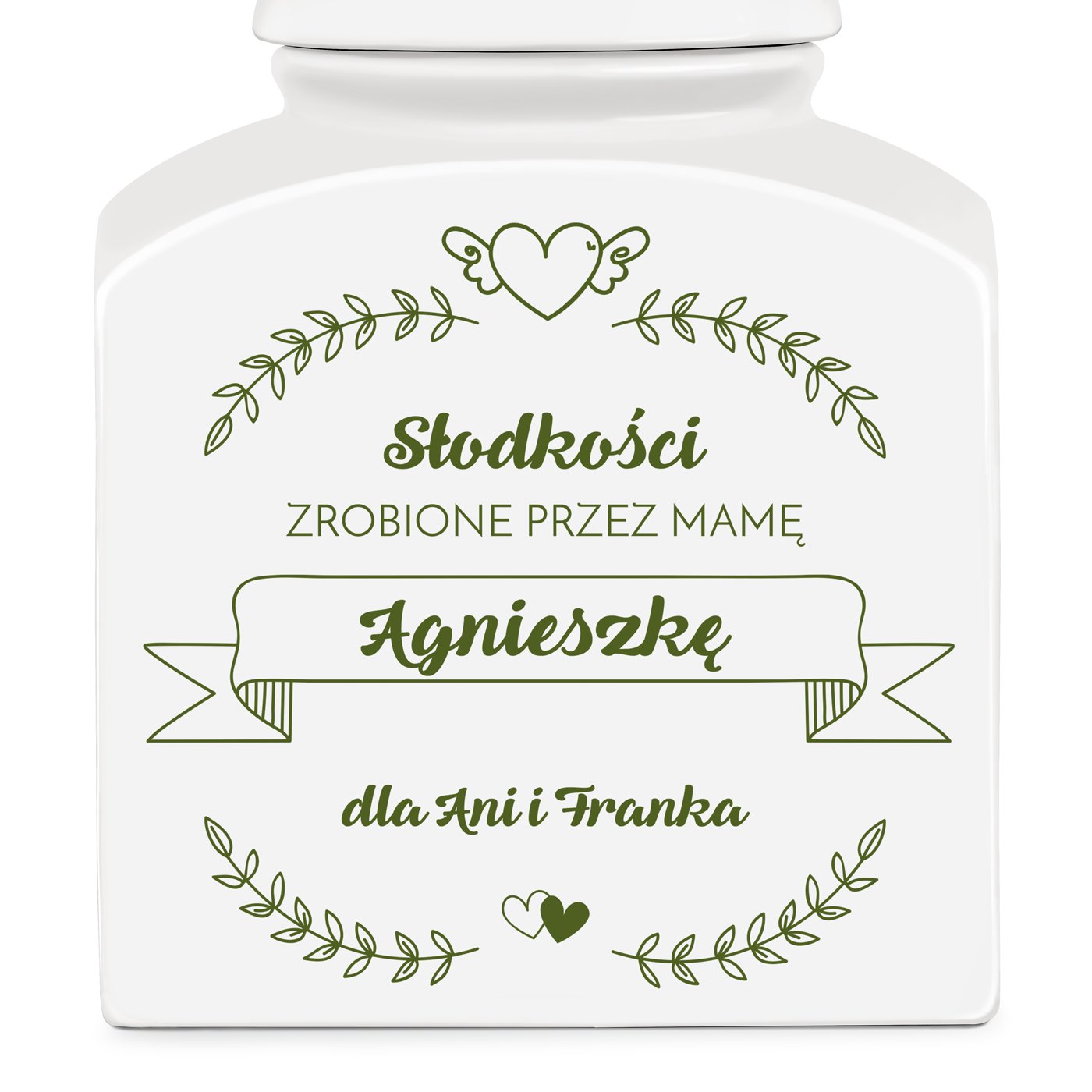 Słoik ceramiczny na ciastka z nadrukiem dla mamy