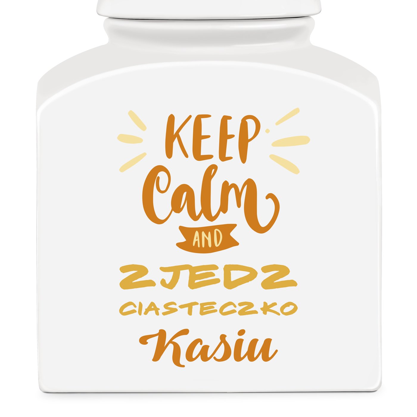 Słoik ceramiczny na ciastka z nadrukiem dla niej na imieniny