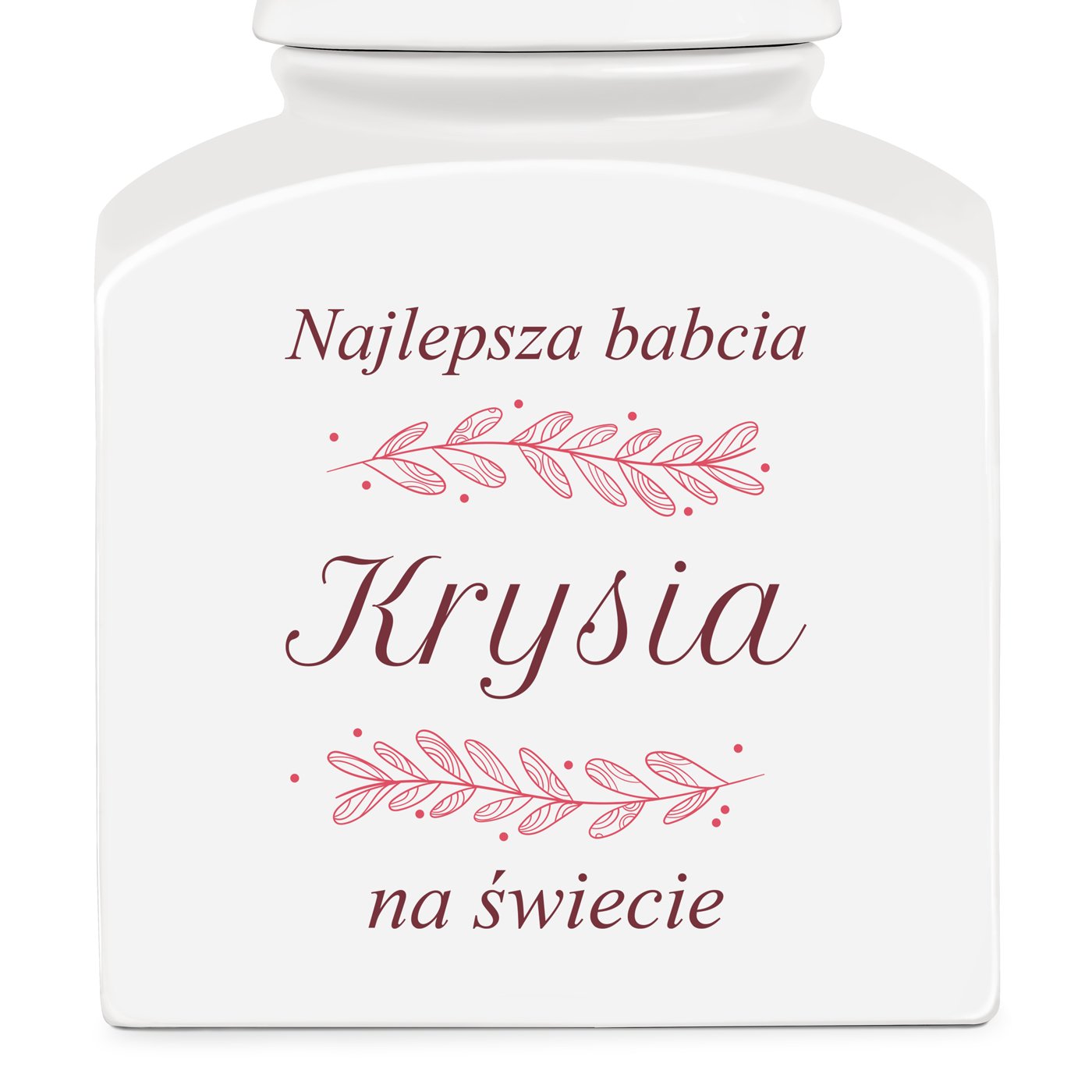 Słoik ceramiczny na ciastka z nadrukiem dla babci