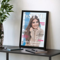 Plakat personalizowany ze zdjęciem w ramce Jej Styl dla niej na 30 urodziny