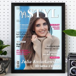 Plakat personalizowany ze zdjęciem w ramce Jej Styl dla niej na 30 urodziny