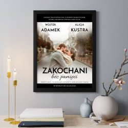 Plakat personalizowany ze zdjęciem i nadrukiem w ramce dla pary na ślub