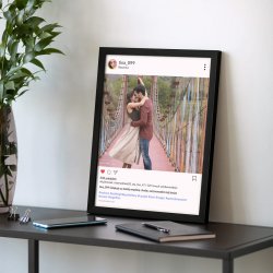 Plakat personalizowany ze zdjęciem i nadrukiem w ramce dla niego na rocznicę