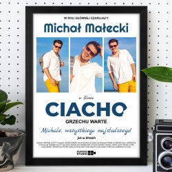 Plakat personalizowany kolaż zdjęć w ramce z nadrukiem dla chłopaka męża