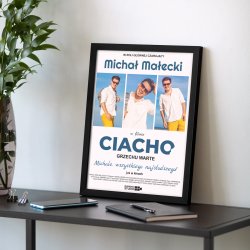 Plakat personalizowany kolaż zdjęć w ramce z nadrukiem dla chłopaka męża