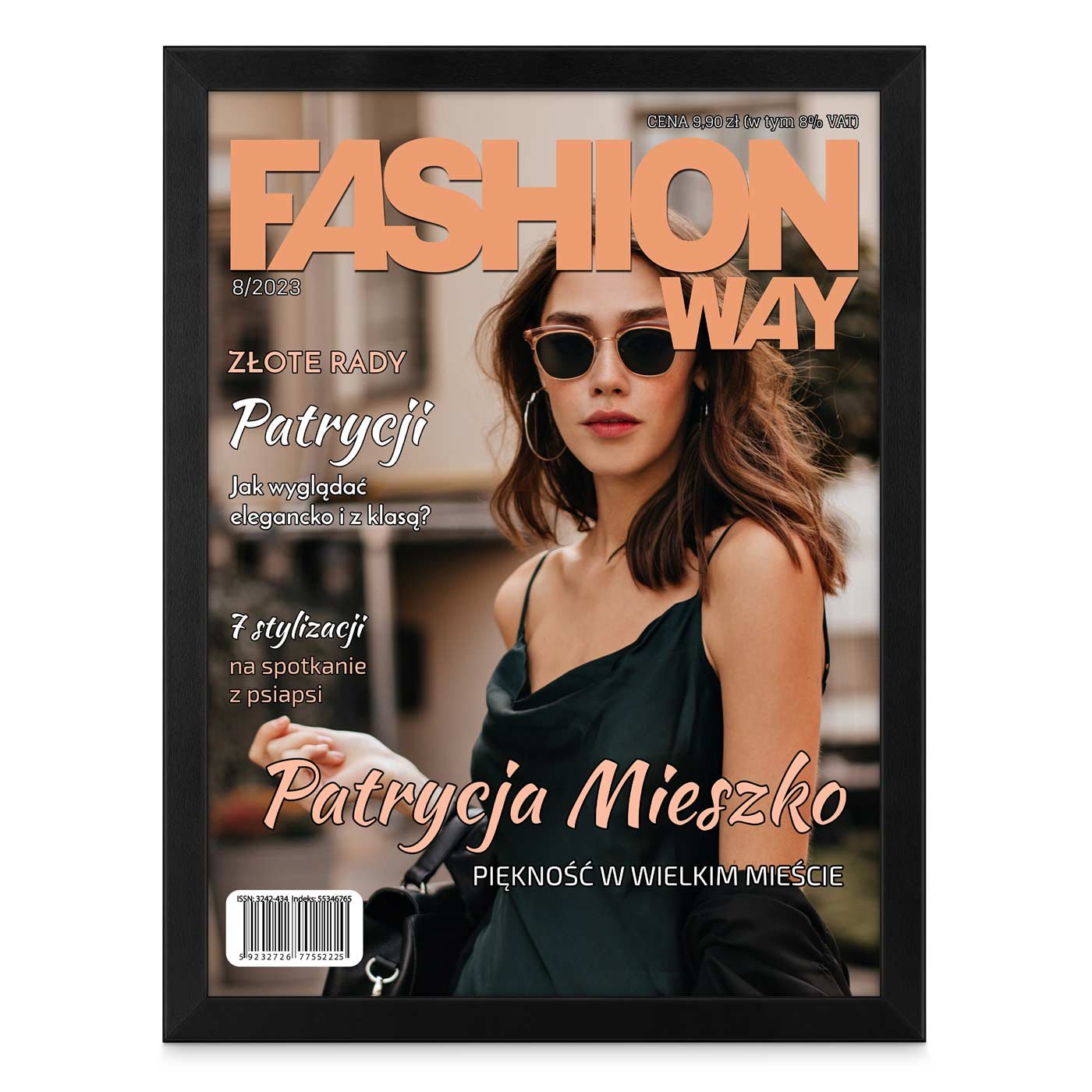 Plakat personalizowany ze zdjęciem Fashion Way w ramce z nadrukiem dla przyjaciółki