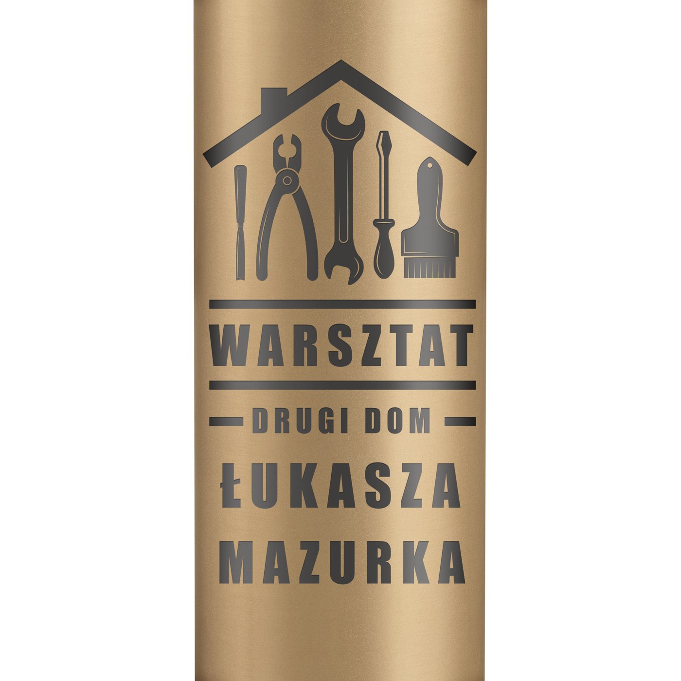 Kubek termiczny złoty termos z wyświetlaczem LED z grawerem dla majsterkowicza