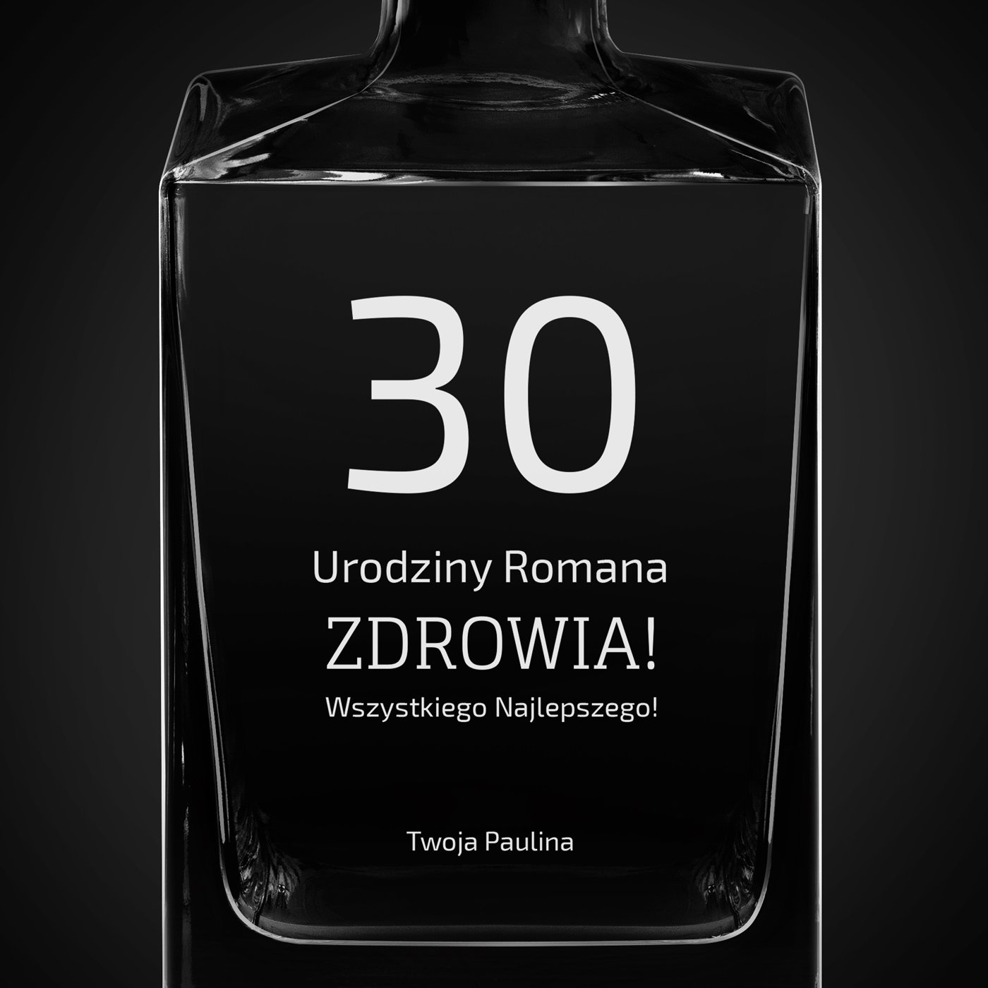 Karafka do whisky cube z grawerem dla niego na 30 urodziny
