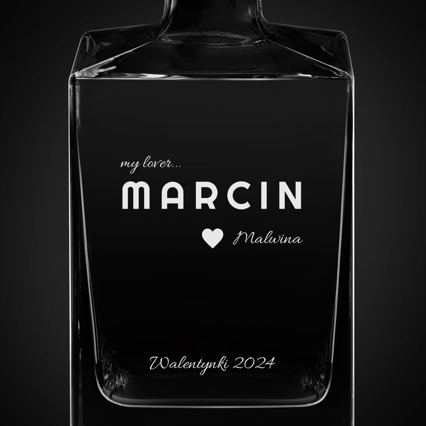 Karafka do whisky cube z grawerem dla chłopaka męża narzeczonego na walentynki