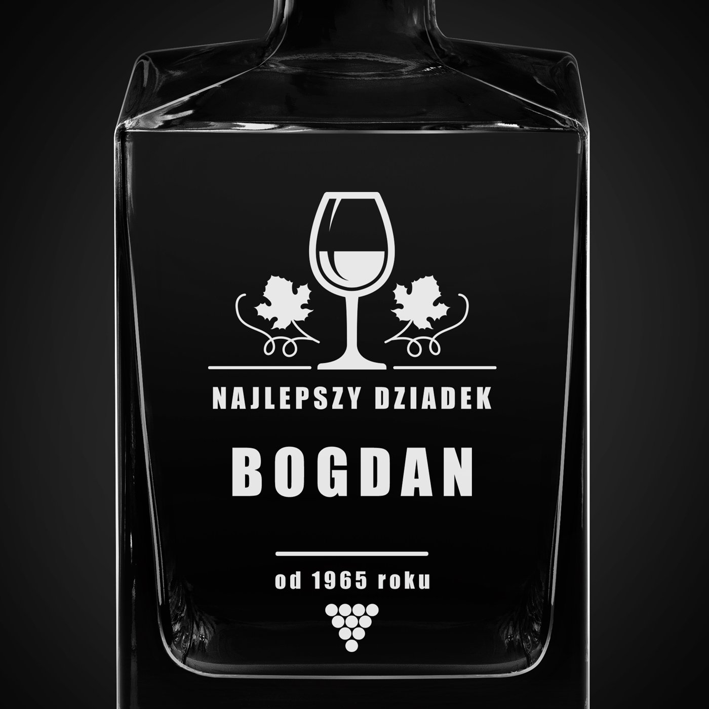 Karafka do whisky cube z grawerem dla dziadka na urodziny