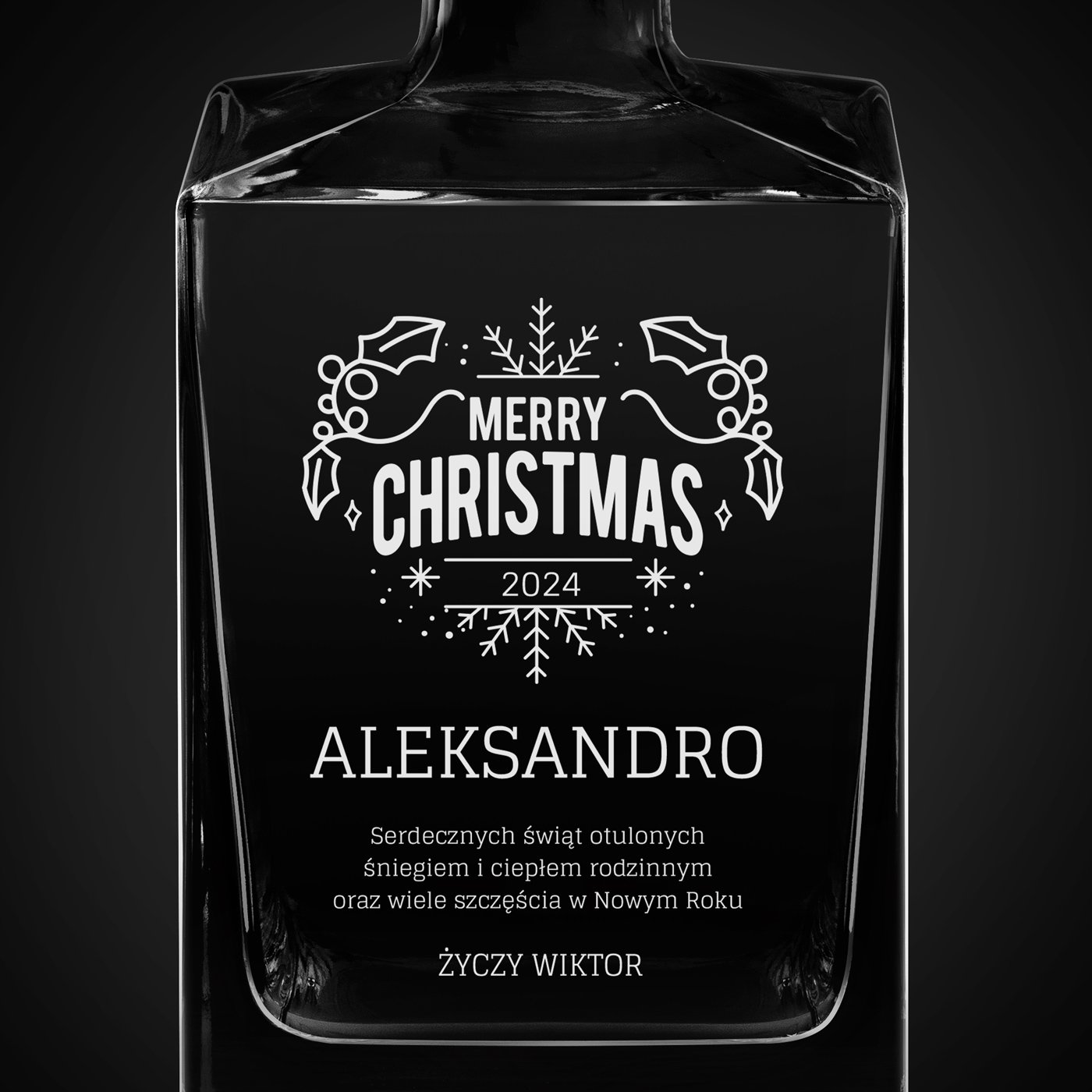 Karafka do whisky cube z grawerem dla niej na święta