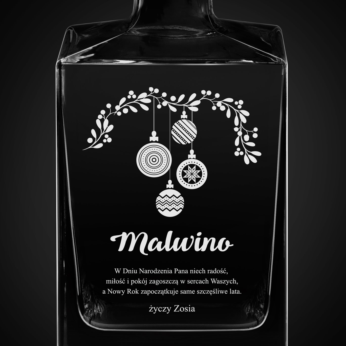 Karafka do whisky cube z grawerem dla niej na święta