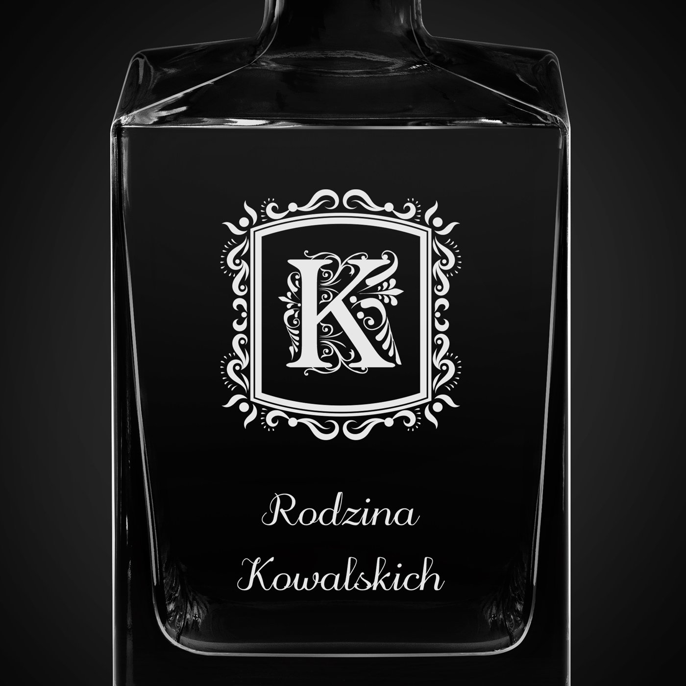 Karafka do whisky cube z grawerem dla pary na ślub rocznicę parapetówkę