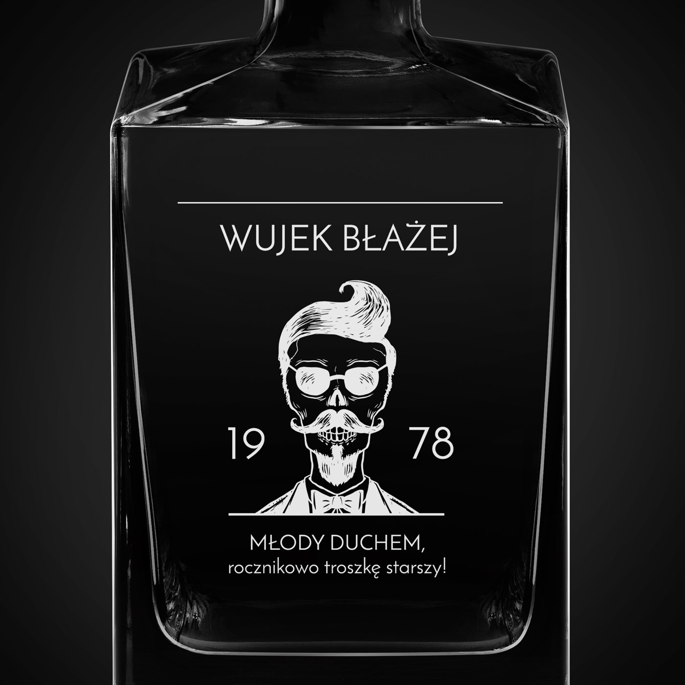 Karafka do whisky cube z grawerem dla wuja na urodziny