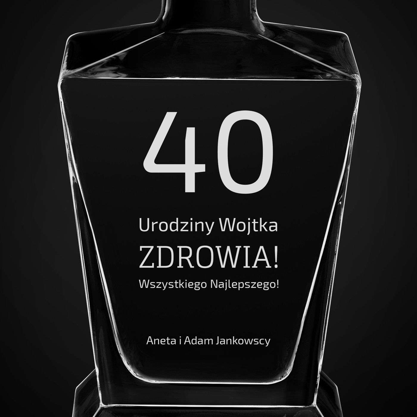 Karafka do whisky pyramid z grawerem dla niego na 40 urodziny