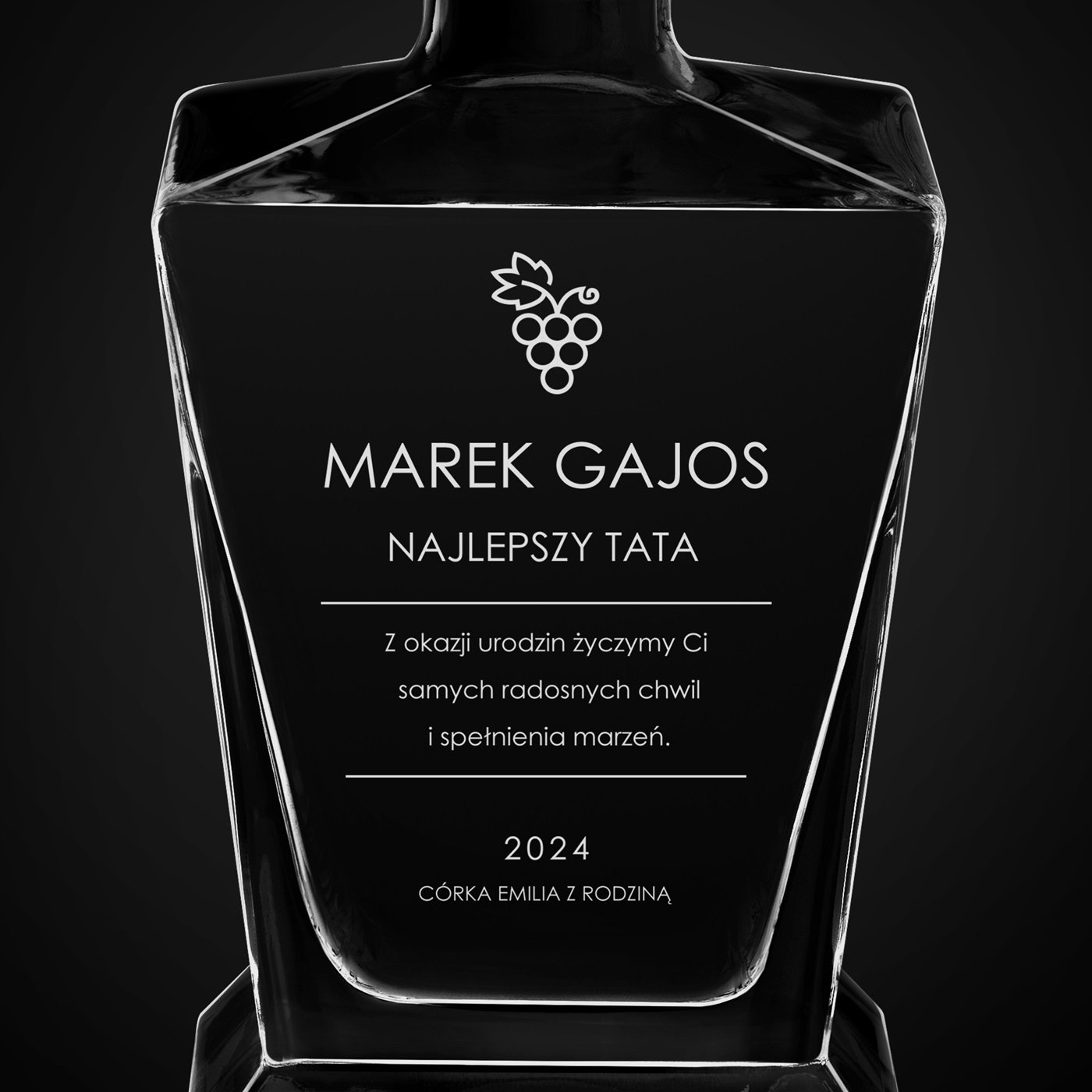 Karafka do whisky pyramid z grawerem dla taty na urodziny