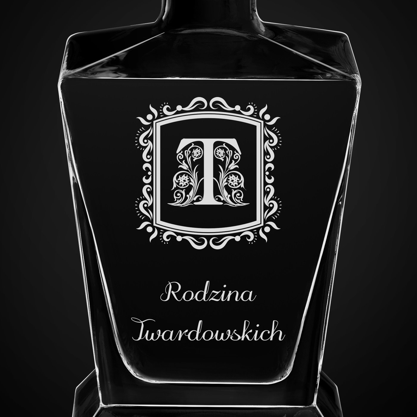 Karafka do whisky pyramid z grawerem dla pary na ślub rocznice parapetówkę