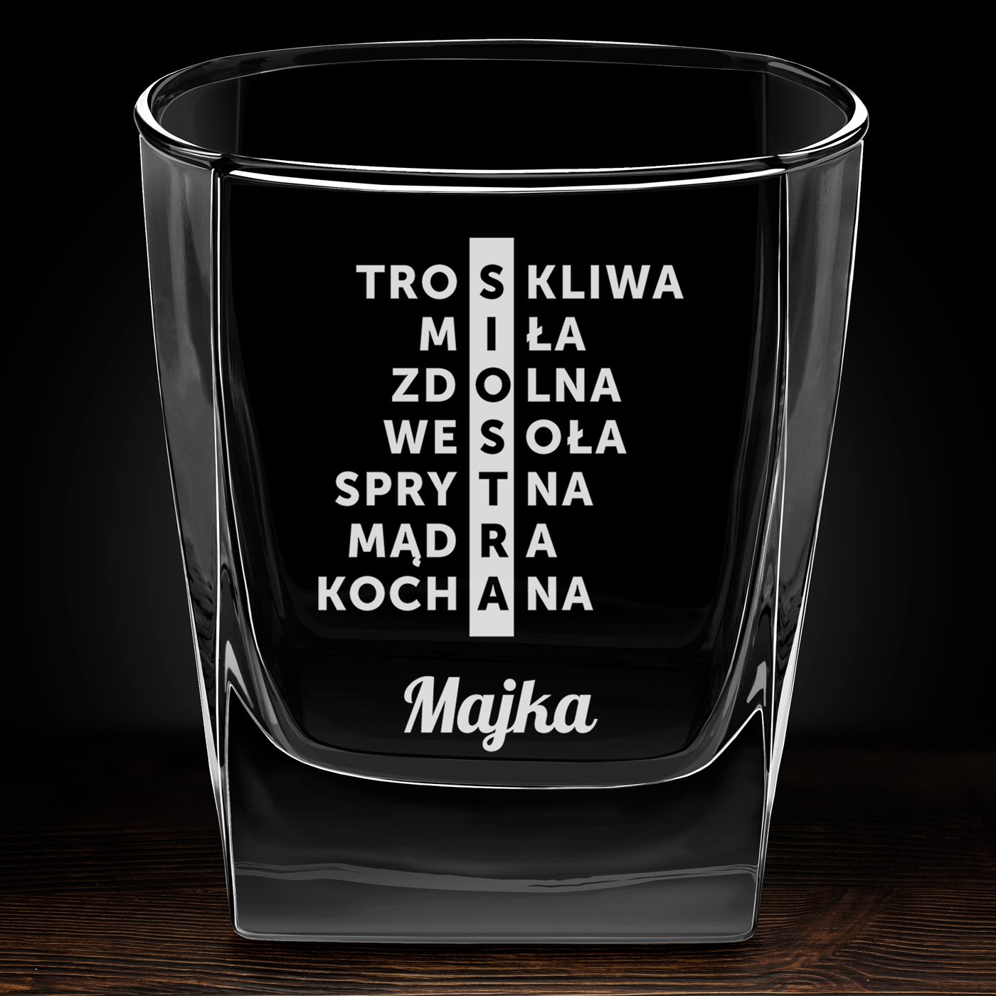 Szklanki grawerowane do whisky x6 komplet dedykacja dla siostry