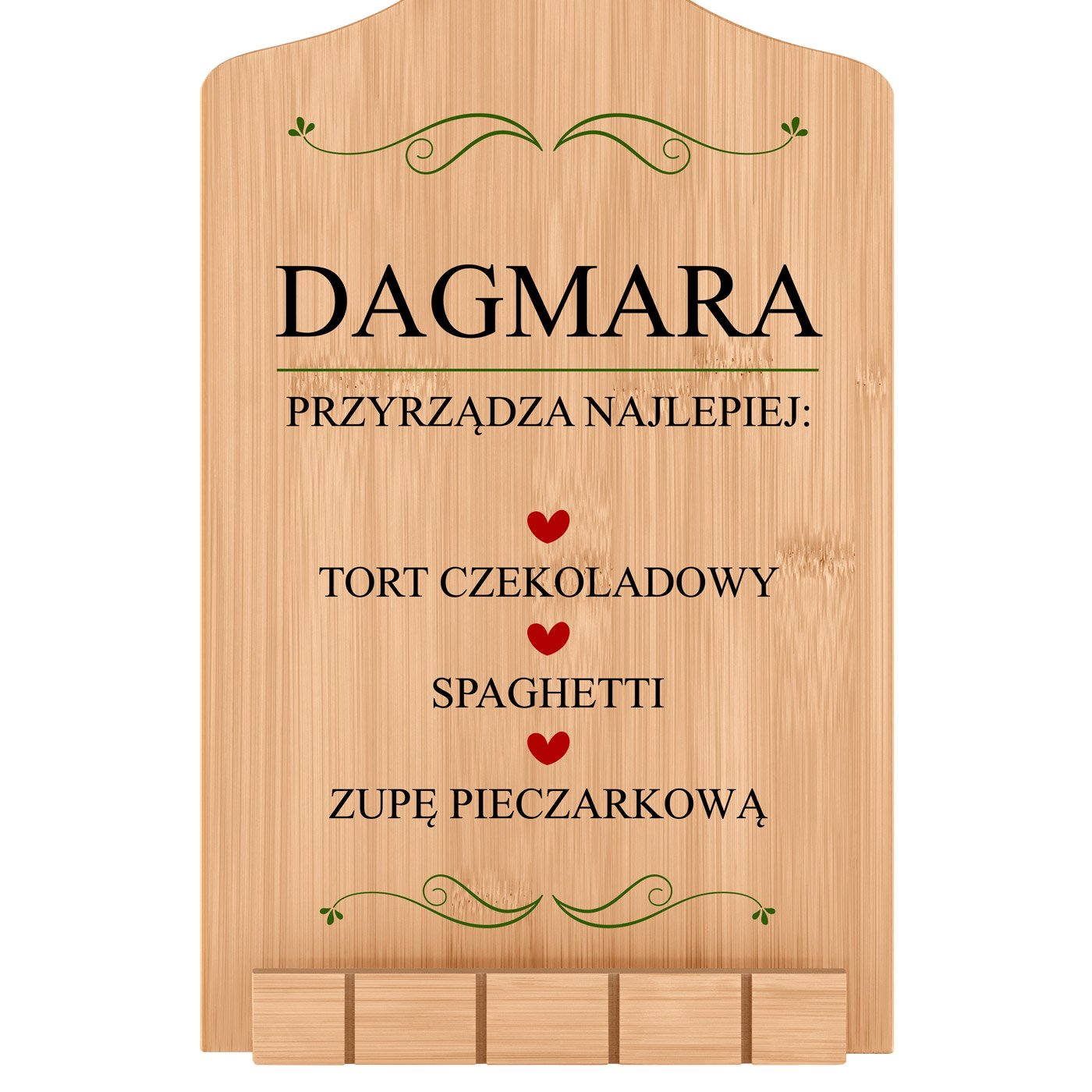 Podstawka pod książkę kucharską z nadrukiem - deska kuchenna dla niej na walentynki