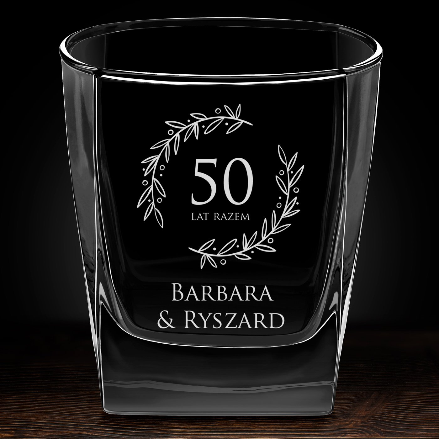 Szklanka do whisky z grawerem dla pary na 50 rocznicę