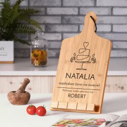 Podstawka pod książkę kucharską z nadrukiem - deska kuchenna dla żony