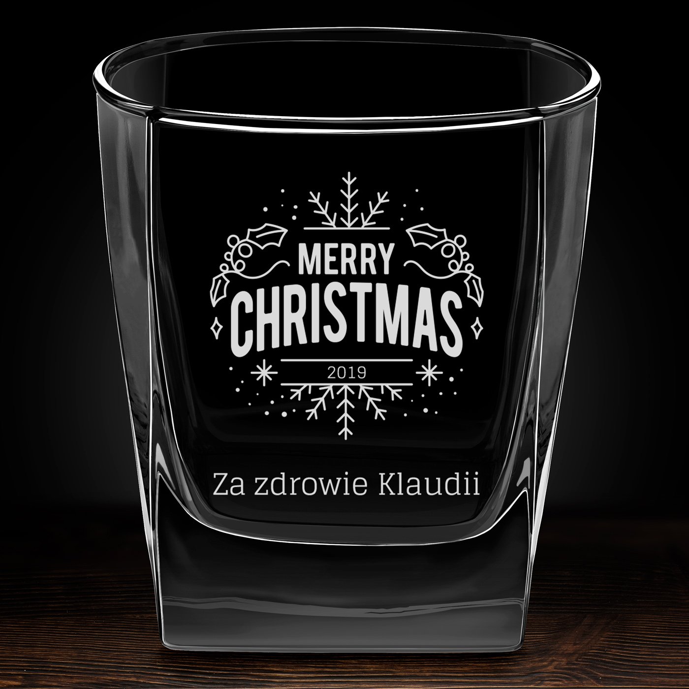Szklanka do whisky z grawerem dla niej na święta