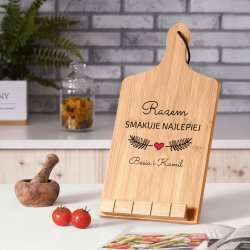 Podstawka pod książkę kucharską z nadrukiem - deska kuchenna dla pary