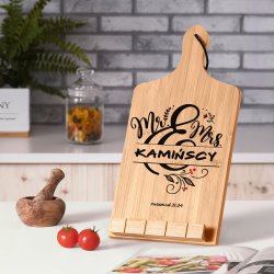 Podstawka pod książkę kucharską z nadrukiem - deska kuchenna dla pary na ślub rocznicę