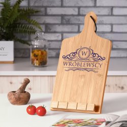 Podstawka pod książkę kucharską z nadrukiem - deska kuchenna dla pary na ślub rocznicę parapetówkę