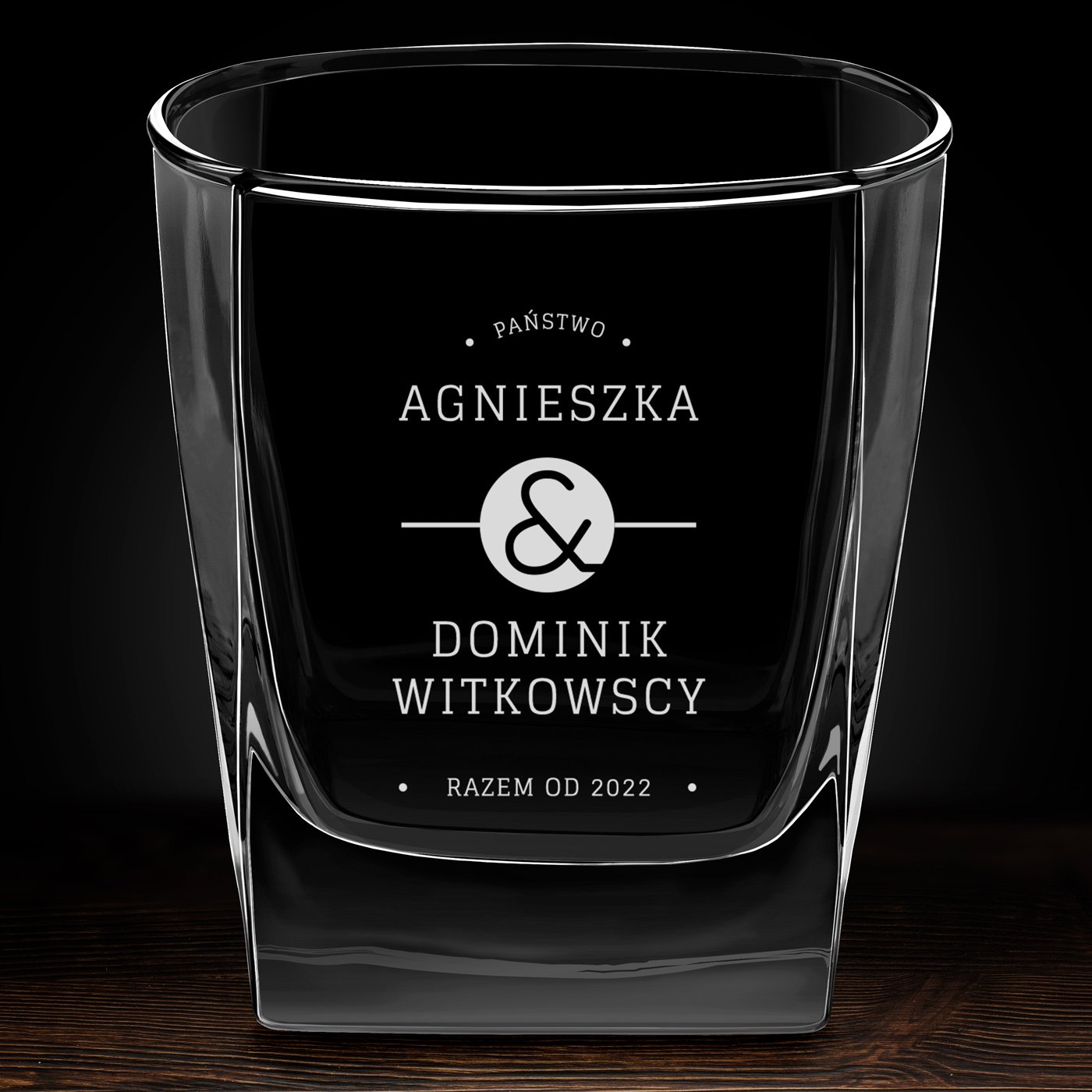 Szklanka do Whisky z grawerem dla pary na ślub rocznicę