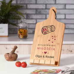 Podstawka pod książkę kucharską z nadrukiem - deska kuchenna dla pary na ślub rocznicę