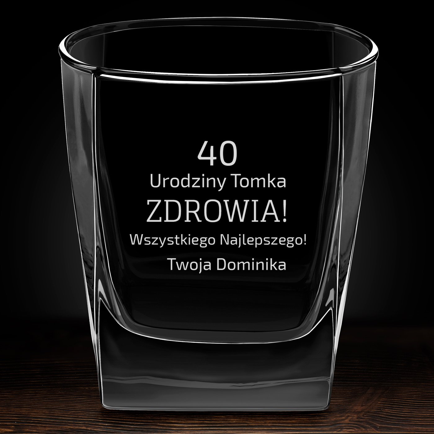 Szklanka do whisky z grawerem dla niego na 40 urodziny