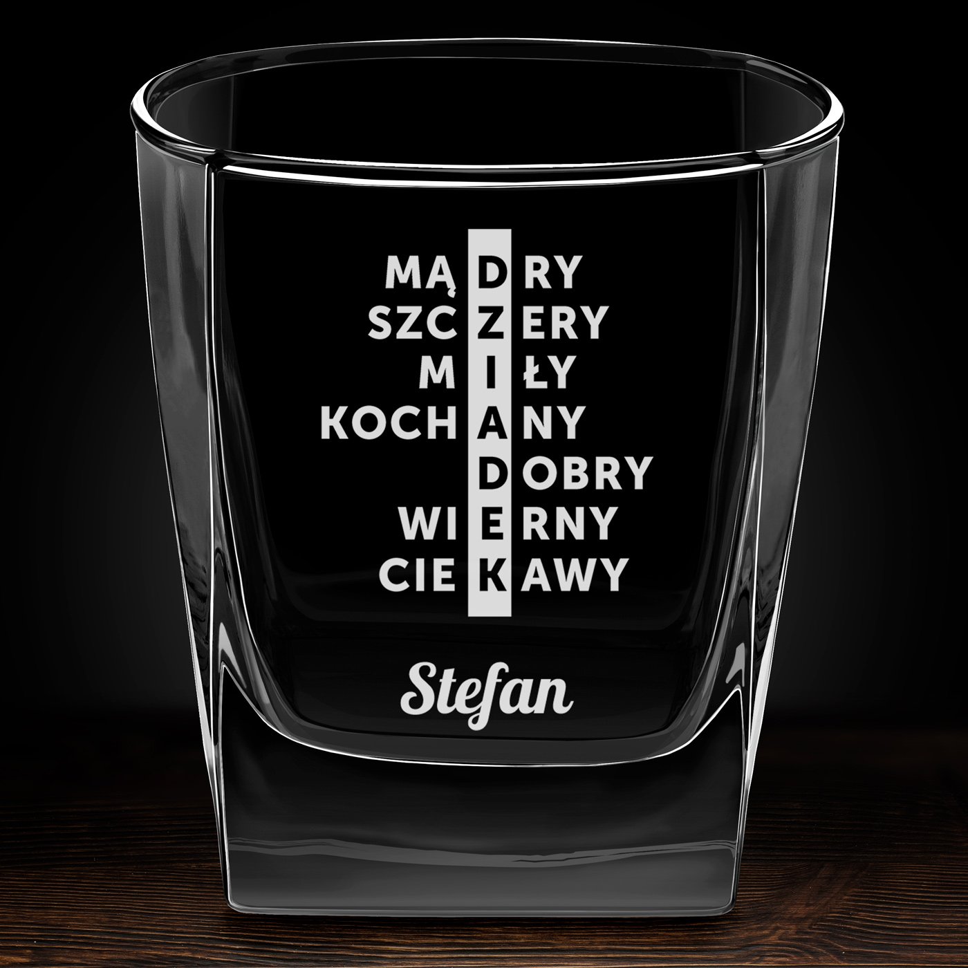 Szklanka do whisky z grawerem krzyżówka dla dziadka