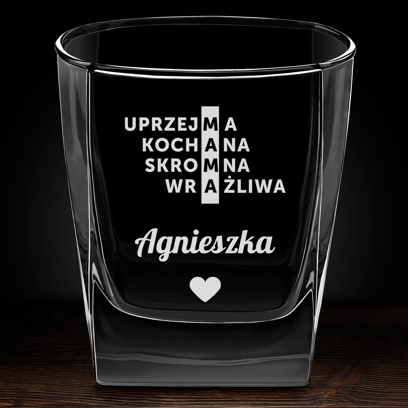 Szklanka do whisky z grawerem krzyżówka dla mamy