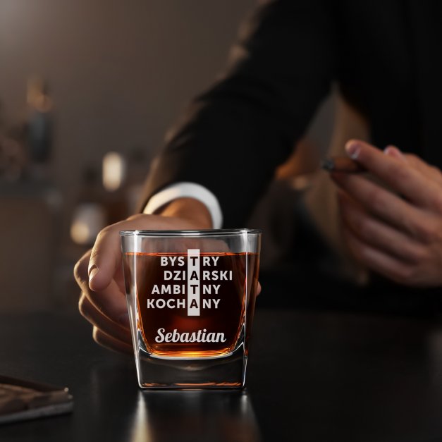 Szklanka do whisky z grawerem krzyżówka dla taty