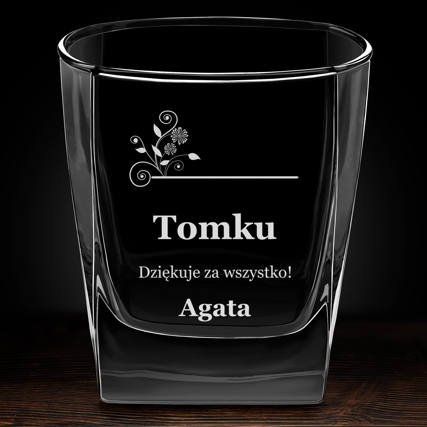 Szklanka do whisky z grawerem dla niego świadka na podziękowanie