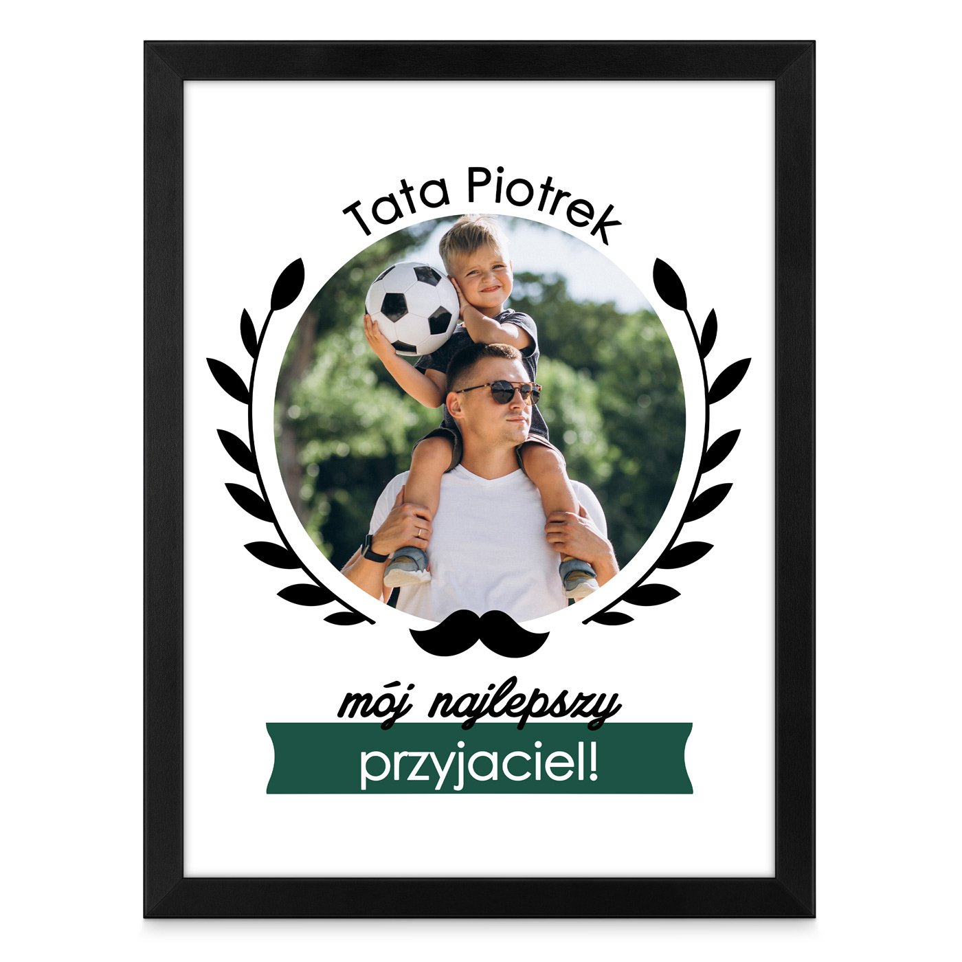 Plakat personalizowany z Twoim zdjęciem w ramce z nadrukiem dla taty