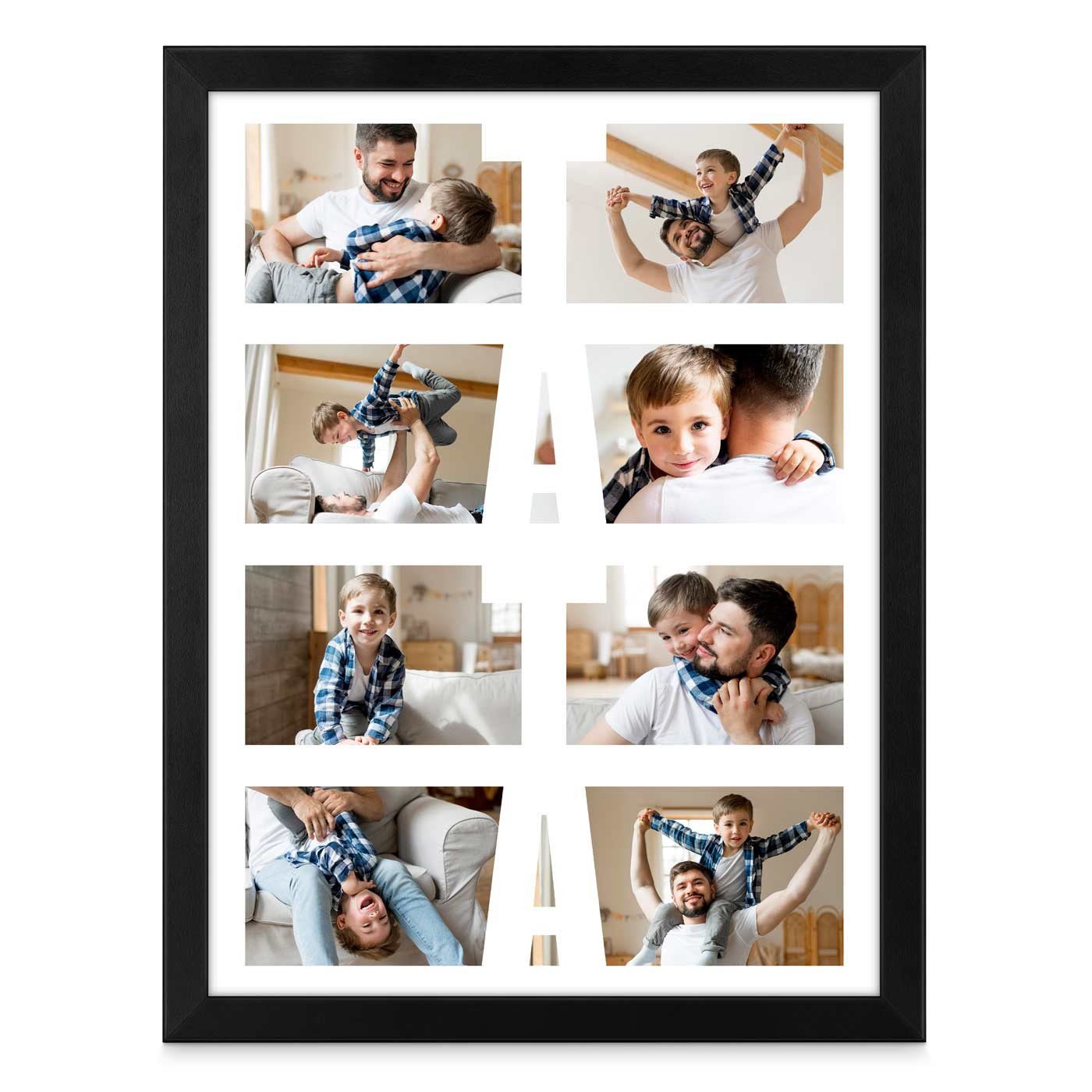 Plakat personalizowany kolaż zdjęć w ramce z nadrukiem dla taty na Dzień Ojca